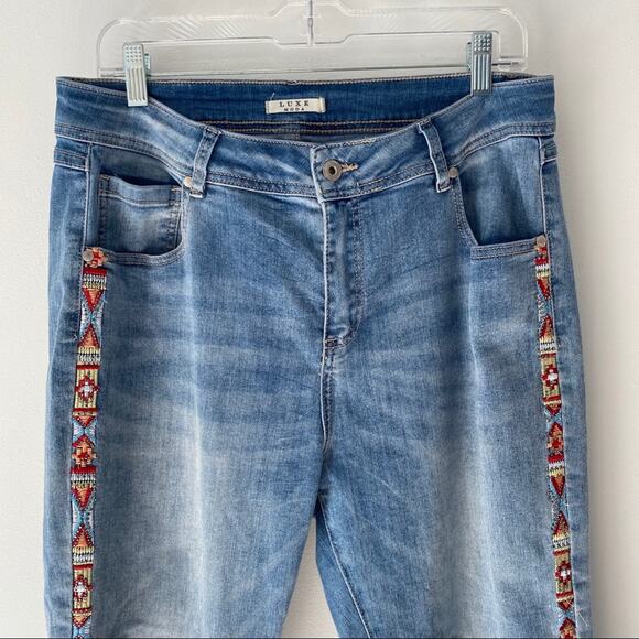 Luxe Moda Side Bling Denim Stretch Jeans 16 - Picture 3 of 9